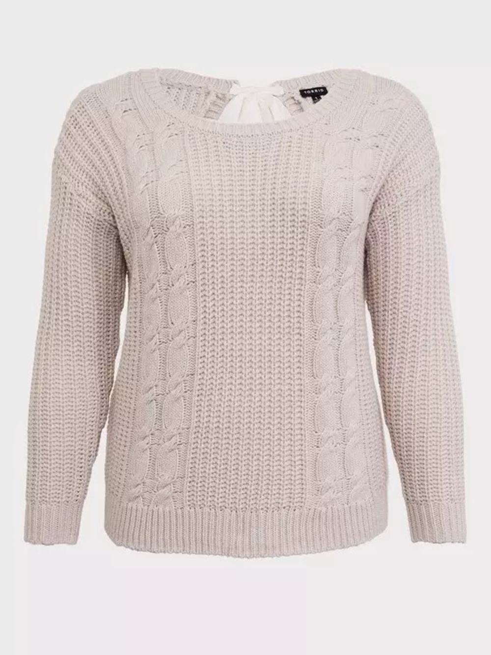 torrid Cream Cable-Textured Scoop Neck Sweater